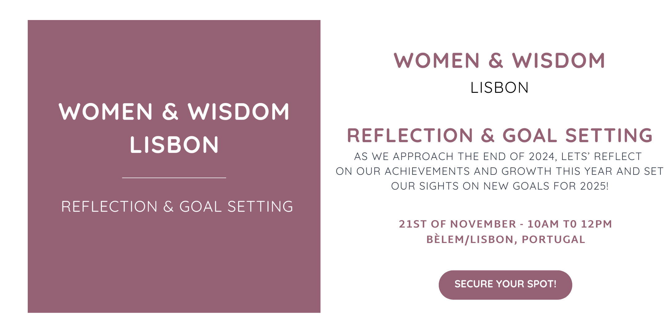 Women & Wisdom Lisbon reflection and goal setting